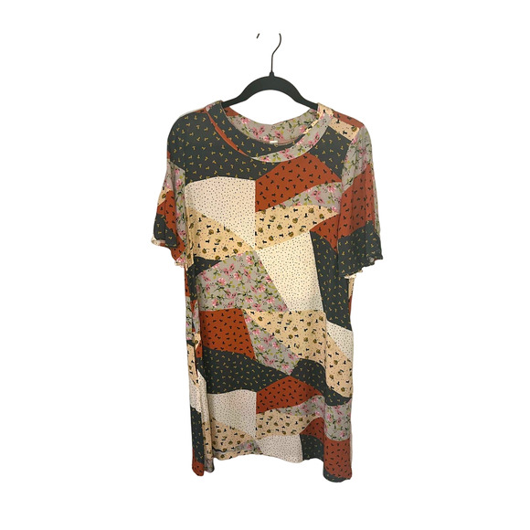 Uncle Frank Dresses & Skirts - Uncle Frank Women's Mini Dress Geometric Patchwork Artsy Floral Cotton sz. L